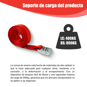 Enerfero สายรัดปรับน้ำหนักได้400กก.-800กก. อุปกรณ์เสริมควบคุมการบรรทุกสินค้าขนาด25มม. X 5ม. สายรัดปรับความตึงพร้อมหัวเข็มขัดโลหะ024740จีน - Product Image 3