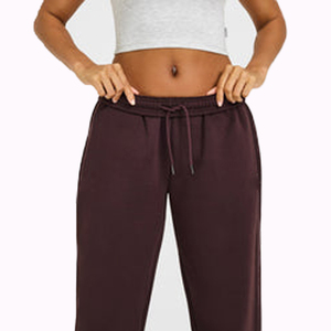 Logo personalizzato donna colore bianco rilassato marrone pantaloni della tuta quotidiana elasticizzati vita Sport <span class=keywords><strong>Jogger</strong></span> per donna - Product Image 3