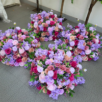 Boule de fleurs artificielles en soie, rose rouge, jacinthe, centre de table, ornement, décoration de mariage, accessoires pour événements et fêtes