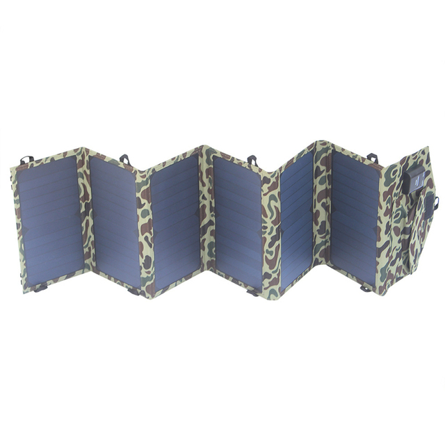 40W Foldable Solar Panel Bag Portable Solar Charger for Camping Hiking Weather Resistant USB Output