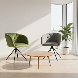 Chaise de salle à manger pivotante en velours moderne pour bureau à domicile, pivotant à <span class=keywords><strong>180</strong></span> degrés, chaise de salle à manger rembourrée en velours pour hôtel, cuisine, salle à manger - Product Image 3