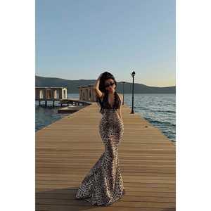 Robes de soirée, robe longue à imprimé léopard - Product Image 3