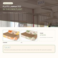 Griffoir pour chat en carton en forme de canapé, motif visage de chat, design lit de repos incurvé pour chats d'intérieur, vente en gros, direct usine