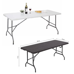 Açık katlama PP masa <span class=keywords><strong>Metal</strong></span> bacaklar yüksek yoğunluklu polietilen (HDPE) demir 240 cm (8 Ft) uzun boş dış mekan mobilyası - Product Image 4