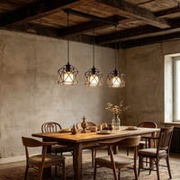 Lustre de couloir de style industriel américain rétro moderne et simple, lampe de plafond en fer pour salle à manger, luminaire suspendu pour bar et restaurant