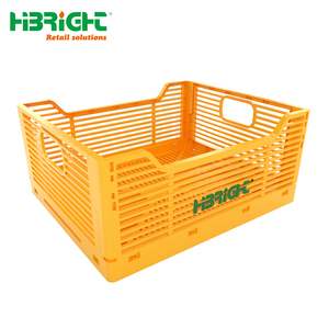 Heavy Duty Collapsible <b>Plastic</b> Fruit Crate Stackable Folding Ventilated Produce <b>Basket</b> for Fresh Vegetable Logistics - Product Image 5