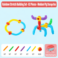 Ensemble de construction de tubes extensibles arc-en-ciel, blocs de construction flexibles à faire soi-même pour des jeux créatifs et pratiques