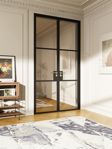 Construction moderne haut <span class=keywords><strong>de</strong></span> gamme en alliage d'aluminium et d'acier d'isolation phonique <span class=keywords><strong>de</strong></span> porte latérale en verre pour chambre à coucher Surface finie intérieure - Product Image 4