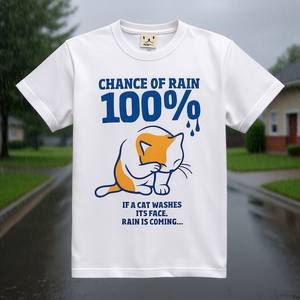 T-shirt Scopy Cat Rain 100% bianco a maniche corte con stampa unisex - Product Image 3