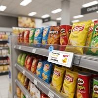 Label Rak Elektronik BLE ESL ABS untuk Supermarket, Label Harga Digital Ritel, Bagian dari Sistem EAS