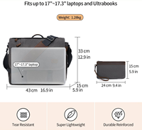 Wholesale RAYLON Waterproof Canvas Messenger Bag Men 17 Inch Laptop Shoulder Briefcase College Work Travel Crossbody Bulk Order