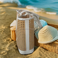 2024 nouveau YCH sacs de plage en paille de luxe été évider sac à main en paille de rotin femmes sac de plage