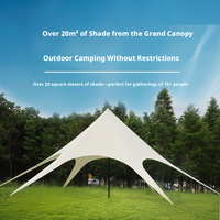 Tente de réception extensible en toile imperméable pour 15-30 personnes, 6m x 10m, idéale pour le camping, la plage, l'ombrage, les mariages et les événements en extérieur
