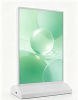 Boîte à lumière LED double face rechargeable 2000 lumens avec cadre en alliage d'aluminium A4 pour enseigne de bureau/table pour les magasins de thé au lait (nuit)