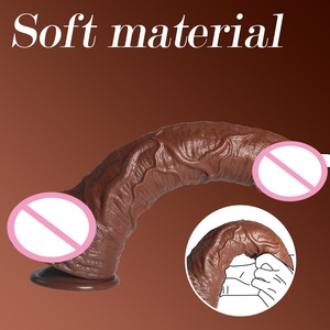 Dildo Realistico da 14,2 Pollici con Base a Ventosa Forte, Venato, Colore Caffè Scuro, Spedizione Discreta e Confezione Riservata, Impermeabile - Product Image 4