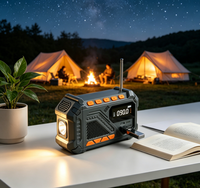 FM-Radio 18650 Lithium-Ionen Tragbares Akku-Heimradio HOCHLEISTUNGS-Solar-Handkurbel-Notfall-Wetter-AM-WB-Radio für Klettern