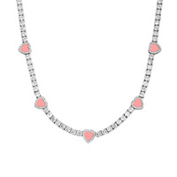 Chaîne de tennis en zircon glacé de 4 mm, magnifique et exquise, pour couple, collier de tennis en forme de cœur, cadeau pour la Saint-Valentin, vente chaude