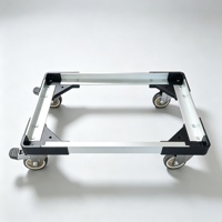 Chariot de manutention à quatre roues pour caisses, longueur et largeur personnalisables, hauteur fixe, roulettes pivotantes silencieuses de 3 pouces, en plastique, norme UE