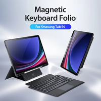 Untuk Samsung Galaxy Tab S10 +/S9Plus/S9 Fe Plus Keyboard magnet mengambang + casing Tablet kulit dengan pemegang