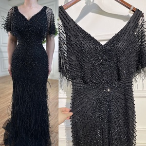 Abiti da Sera Verdi a Sirena con Scollo a V e Perline 2025 Serene Hill LA71323 Abito da Festa <span class=keywords><strong>Elegante</strong></span> da <span class=keywords><strong>Donna</strong></span> <span class=keywords><strong>Taglie</strong></span> Forti con Piume - Product Image 3