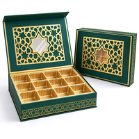 Boîte cadeau Ramadan personnalisée, emballage rigide de luxe avec dorure à chaud et plateau intérieur sur mesure pour dattes et chocolats de marques