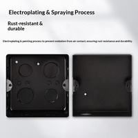 Boîtier de base universel en acier noir pour prise de terre, niveau de protection IP65, cassette anticorrosion, boîtier de prise de terre