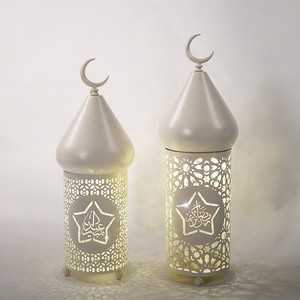 Farol LED, Farol de Hierro para el Festival del Eid, Artesanía Decorativa, Adornos Decorativos - Product Image 4