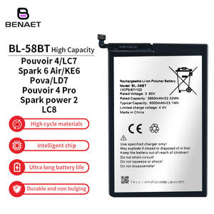 BL-58BT 6000 мАч Высококачественная батарея KE6 LC7 LD7 для Tecno Pouvoir 4 Pro Pova Spark 6 Air Power 2 батарея - Product Image 3
