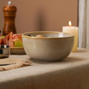 Service de table en grès EKA 12 pièces, assiettes et bols en céramique résistants aux rayures, compatibles lave-vaisselle et micro-ondes - Product Image 5