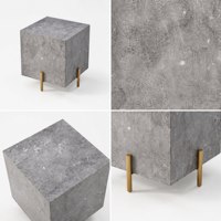 Table d'appoint contemporaine en marbre artificiel avec pieds en laiton, mobilier de salon personnalisé pour hôtel et chambre à coucher