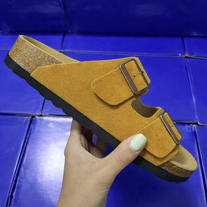 Pantuflas de Cuero de Vaca de Primera Calidad Bk Aarizonatop, de Doble Hebilla, Suela Suave, Abiertas, para Hombre y Mujer, Comodidad al Aire Libre - Product Image 4