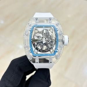 Montre mécanique de luxe pour homme, personnalisée, avec boîtier transparent en cristal, design CNC, mouvement intégré évidé, données originales - Product Image 2