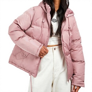 Blouson matelassé tendance pour femme, coupe-vent, mode hiver décontractée, vêtement d'extérieur uni, fermeture éclair, services OEM écologiques - Product Image 1
