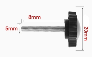 Bouton manuel en plastique LeGood avec insert fileté en laiton # 10-32 M5  1/4-20 - Product Image 3