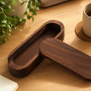 Lussuosa Scatola Porta Lima per Unghie per Gatti in Noce Nero con Logo Personalizzato, Coperchio Magnetico, Custodia Premium per Strumenti di Toelettatura per la Cura delle Unghie dei Gatti - Product Image 2