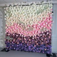 NINI prend en charge la personnalisation de la taille, toile de fond en soie faite à la main, panneau de roses artificielles écologiques, décoration murale moderne pour mariage