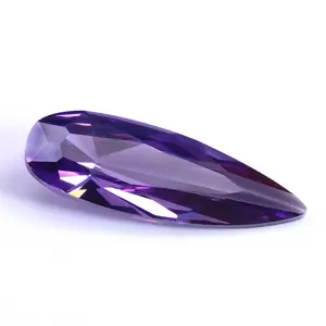 Lengthened pear-shaped purple Zircon Water drop color cubic zirconia