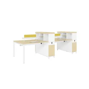 Estación de trabajo de personal estándar de partición de mesa de oficina personalizada de gama alta para escritorio de madera de 4 personas estación de trabajo modular cara a cara