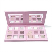 Palette de fards à paupières scintillants 9 couleurs Rose Mauve Rose Métallique Mat Kit de maquillage pour les yeux Vente en gros Ensemble de maquillage beauté avec miroir