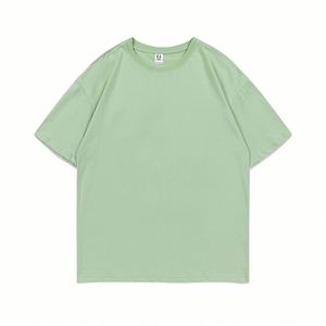 Design Custom logo Pure Cotton T-shirt High Quality Solid Color Big O Collar Casual Style LOGO Custom Design - Product Image 1