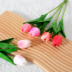 A-1650 alta qualità reale tocco <span class=keywords><strong>giallo</strong></span> bianco <span class=keywords><strong>tulipano</strong></span> fiori di nozze decorazione artificiale in finta seta tulipani fiore - Product Image 3