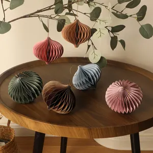 Thick Paper Honeycomb Ball Hanging Ornaments Festive Home Decorations For Christmas Holiday Celebrations And Window Displays