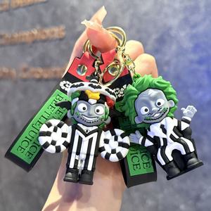 Llavero con diseño de gato estilo Halloween creativo, colgante recargable del Maestro del Submundo, colgante de PU tejido para pareja, Feng Shui - Product Image 2