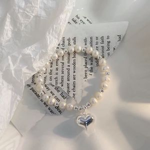 Heart Shape Freshwater Pearl Bracelet S925 Sterling <b>Silver</b> Women's <b>Beaded</b> Jewelry Everyday Wear - Product Image 3