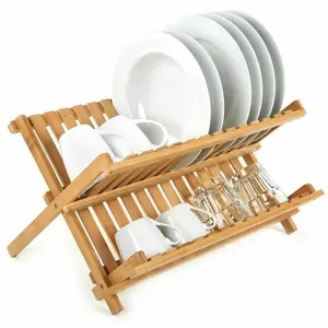 JUNJI bambu ahşap çanak süzgeç yemek tabakları raf standı çatal mutfak aleti tutucu kurutma ahşap çatal-bıçak takımı süzgeç raf