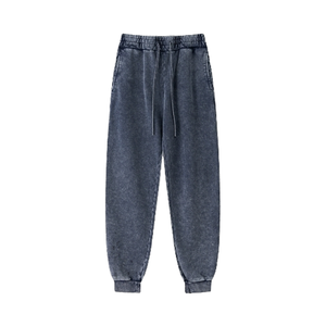 Pantaloni sportivi Vintage personalizzati con lavaggio acido dei pesi massimi in cotone sbiadito da sole pantaloni in pile pantaloni da jogging da uomo - Product Image 3