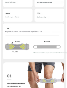 Genouillère de sport unisexe réglable avec coussinet en silicone pour course, cyclisme et randonnée - Product Image 6
