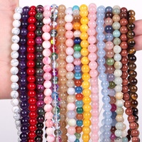 Perles en pierre naturelle (4, 6, 8, 10 mm) : Œil de tigre, Lave, Amazonite, Turquoises, Agates, Jaspers, Quartz, Grenat pour la fabrication de bijoux et bracelets DIY
