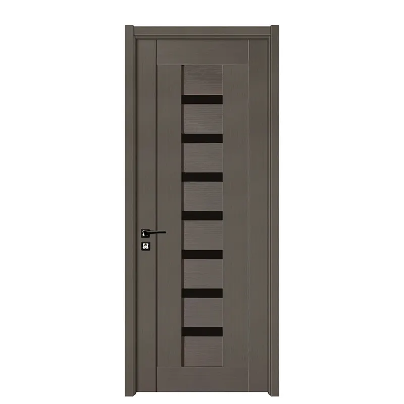 Modern Latest Design PVC Wooden Door MDF Inner Bedroom Interior Waterproof Soundproof Solid Wood Doors Frame