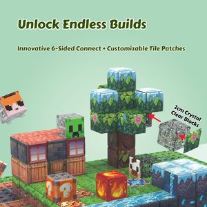 PUNGROW mattoncini Set di costruzione educativo modello giocattolo senza tessere magnetiche ABS in plastica fai da te foresta cabina cubo gioco per bambini - Product Image 3